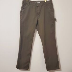 Carhartt Relaxed Fit Rugged Flex Pants Olive Brown 36 Waist